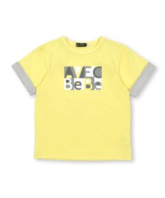 【お揃い】グラフィックロゴプリント袖切り替え半袖Tシャツ(90~150cm)