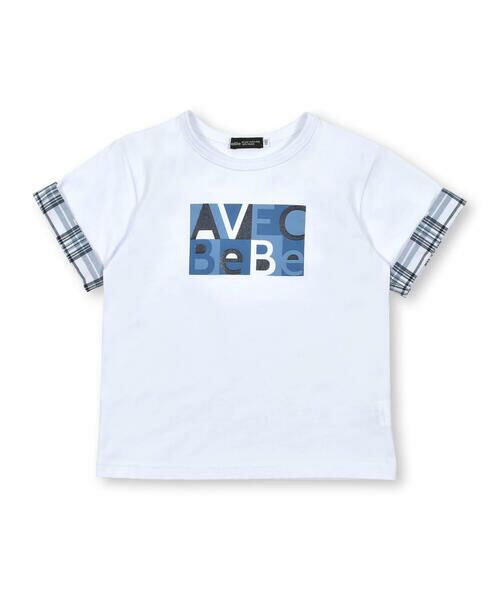 BeBe / べべ Tシャツ | 【お揃い】グラフィックロゴプリント袖切り替え半袖Tシャツ(90~150cm) | 詳細6