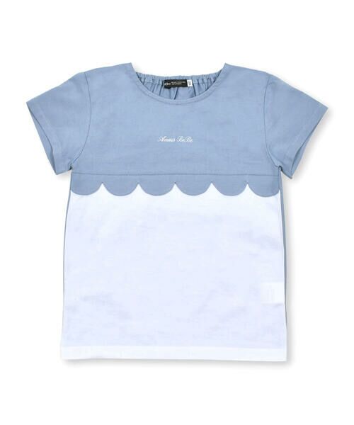 BeBe / べべ Tシャツ | スカラップ切り替えバイカラー半袖天竺Tシャツ(90~150cm) | 詳細12