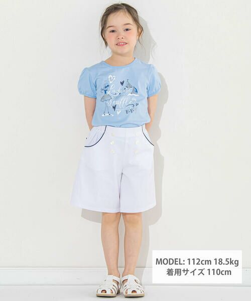 BeBe / べべ Tシャツ | マリンGIRL天竺パフスリーブTシャツ(90~150cm) | 詳細9