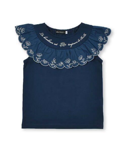 BeBe / べべ Tシャツ | スカラップお花刺しゅうヨークフリルTシャツ(90~150cm) | 詳細13