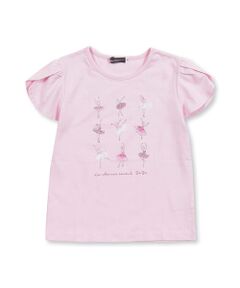 バレリーナプリント天竺半袖Tシャツ(90~150cm)