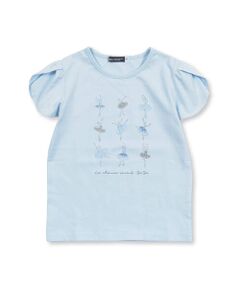 バレリーナプリント天竺半袖Tシャツ(90~150cm)