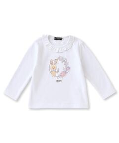 ベアフライスウサギお花フリル長袖Tシャツ(80~90cm)