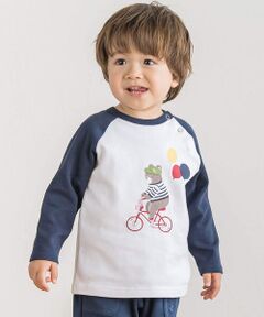 ラグランスリーブサイクリングくま長袖Tシャツ(80~90cm)