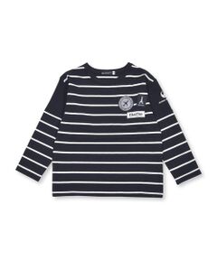 【JALコラボ】ステッカー風ワッペンボーダー長袖Tシャツ(90~130cm)