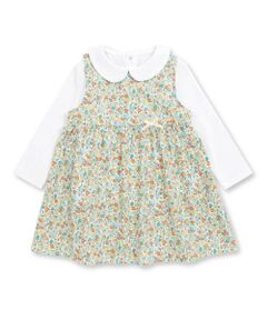 BeBe / べべ ベビー・キッズウエア | ブロード小花柄ジャンパースカート+丸襟長袖Tシャツセット(80~90cm)