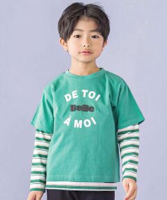 ロゴ半袖Tシャツ+マルチボーダー長袖Tシャツセット(90~150cm)