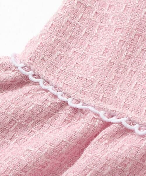 BeBe / べべ ミニ丈・ひざ丈ワンピース | 【お揃い】ブロッサムラメツイードローウエスト切替ジャンパースカート(100~150cm) | 詳細12