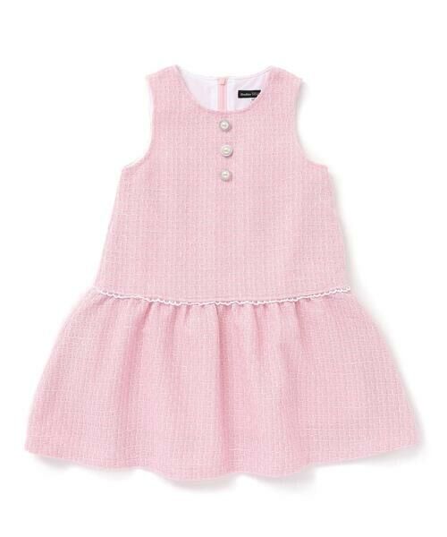 BeBe / べべ ミニ丈・ひざ丈ワンピース | 【お揃い】ブロッサムラメツイードローウエスト切替ジャンパースカート(100~150cm) | 詳細7