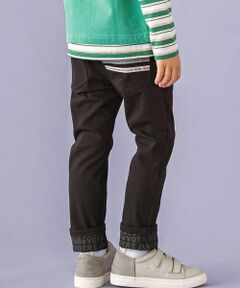 BeBe / べべ チノ・ワークパンツ | ストレッチツイル裾ロゴプリントロングパンツ(90~150cm)