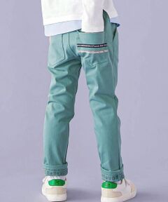 BeBe / べべ チノ・ワークパンツ | ストレッチツイル裾ロゴプリントロングパンツ(90~150cm)