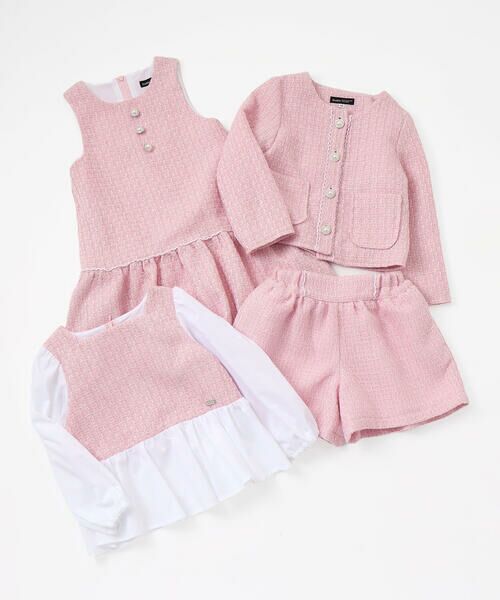 BeBe / べべ ショート・ハーフ・半端丈パンツ | 【お揃い】ブロッサムラメツイードショートパンツ(100~150cm) | 詳細16