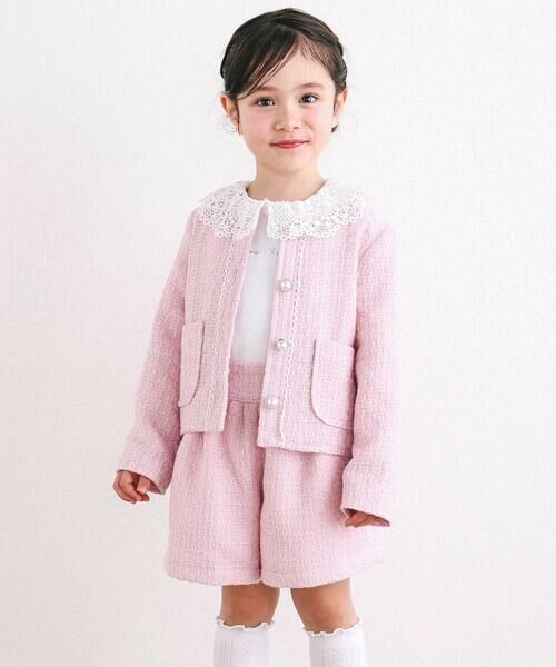 BeBe / べべ ショート・ハーフ・半端丈パンツ | 【お揃い】ブロッサムラメツイードショートパンツ(100~150cm) | 詳細2