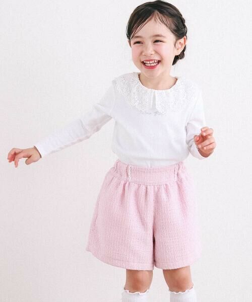 BeBe / べべ ショート・ハーフ・半端丈パンツ | 【お揃い】ブロッサムラメツイードショートパンツ(100~150cm) | 詳細4