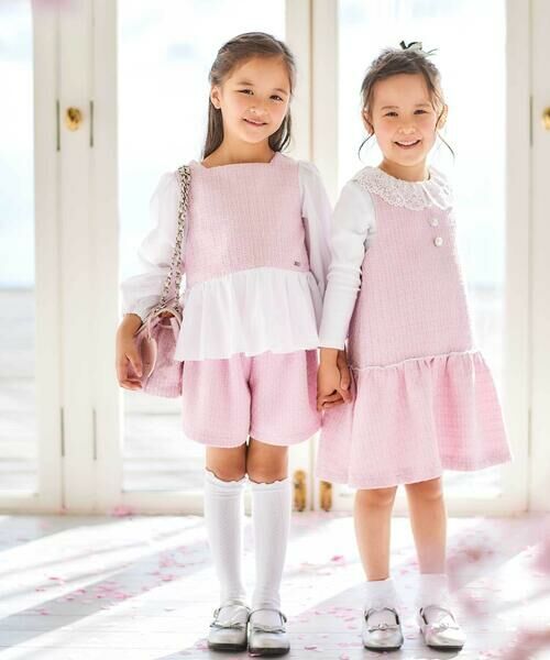 BeBe / べべ ショート・ハーフ・半端丈パンツ | 【お揃い】ブロッサムラメツイードショートパンツ(100~150cm) | 詳細6