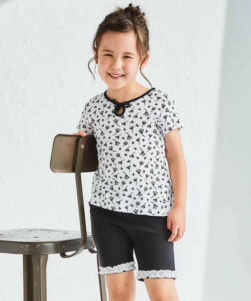 BeBe / べべ ショート・ハーフ・半端丈パンツ | ミラノリブ裾レースハーフパンツ(90~140cm) | 詳細2