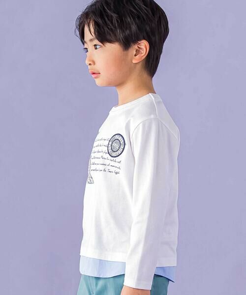 BeBe / べべ Tシャツ | エッフェル塔レタープリントレイヤード風長袖Tシャツ(90~150cm) | 詳細4