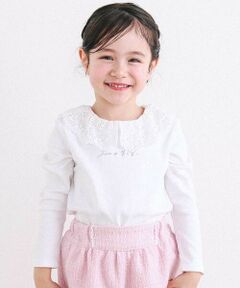 BeBe / べべ Tシャツ | レースカラースムース長袖Tシャツ(100~150cm)