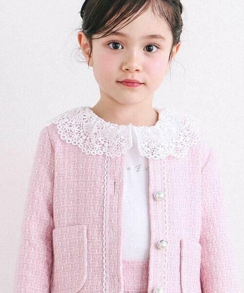 BeBe / べべ Tシャツ | レースカラースムース長袖Tシャツ(100~150cm) | 詳細4