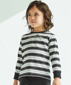 BeBe / べべ Tシャツ | マルチボーダーリンガー天竺長袖Tシャツ(80~160cm)