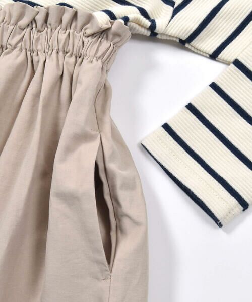 BeBe / べべ ミニ丈・ひざ丈ワンピース | ボーダーツイル切り替え長袖ワンピース(90~150cm) | 詳細10