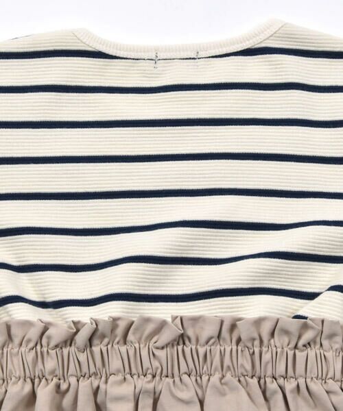 BeBe / べべ ミニ丈・ひざ丈ワンピース | ボーダーツイル切り替え長袖ワンピース(90~150cm) | 詳細12