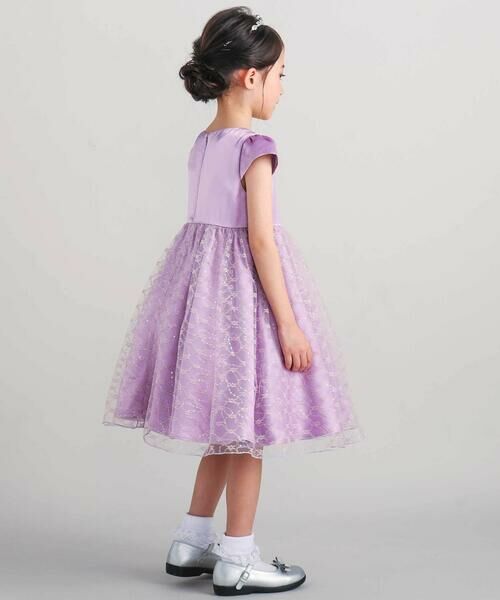 BeBe / べべ ドレス | 【パニエ付】サテン×チュールレースドレス(95~150cm) | 詳細3