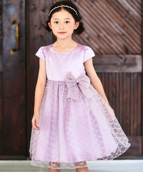 BeBe / べべ ドレス | 【パニエ付】サテン×チュールレースドレス(95~150cm) | 詳細5