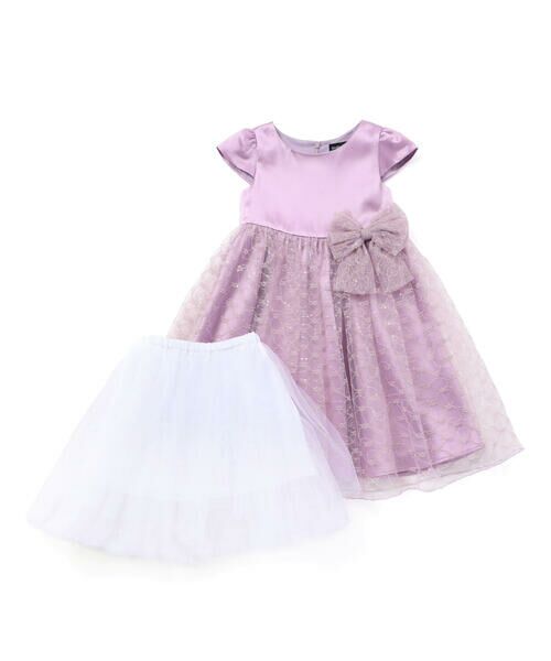 BeBe / べべ ドレス | 【パニエ付】サテン×チュールレースドレス(95~150cm) | 詳細7