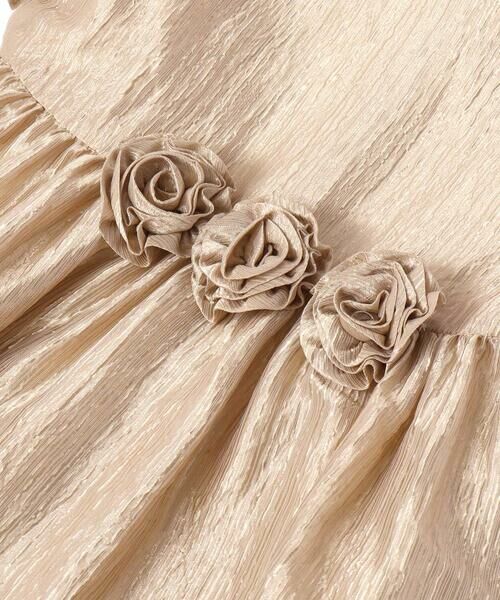 BeBe / べべ ドレス | ローズモチーフカールマイヤーパフスリーブドレス(100~140cm) | 詳細13