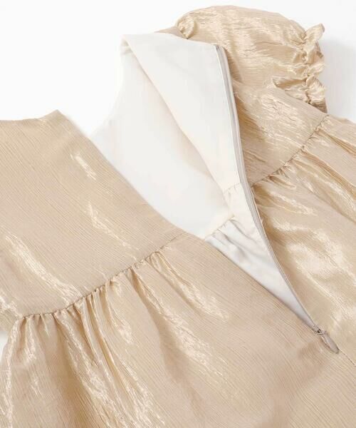 BeBe / べべ ドレス | ローズモチーフカールマイヤーパフスリーブドレス(100~140cm) | 詳細14