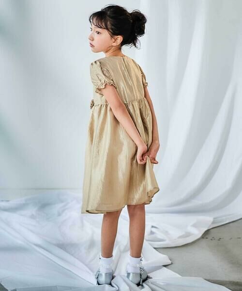 BeBe / べべ ドレス | ローズモチーフカールマイヤーパフスリーブドレス(100~140cm) | 詳細8