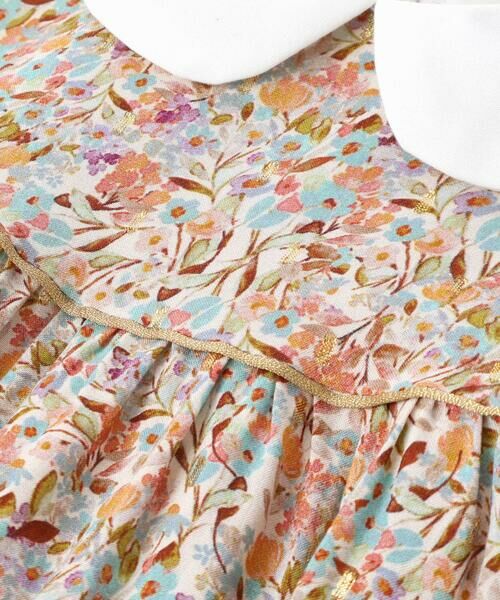 BeBe / べべ ミニ丈・ひざ丈ワンピース | 【DEVEAUX】【日本製】小花柄ラメドビー丸襟ワンピース(90~140cm) | 詳細11