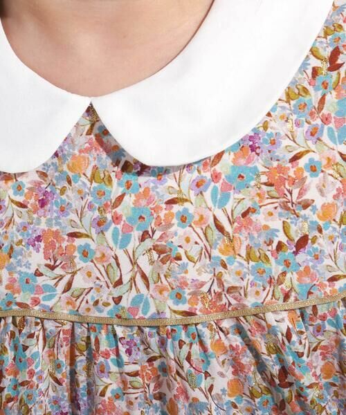 BeBe / べべ ミニ丈・ひざ丈ワンピース | 【DEVEAUX】【日本製】小花柄ラメドビー丸襟ワンピース(90~140cm) | 詳細3