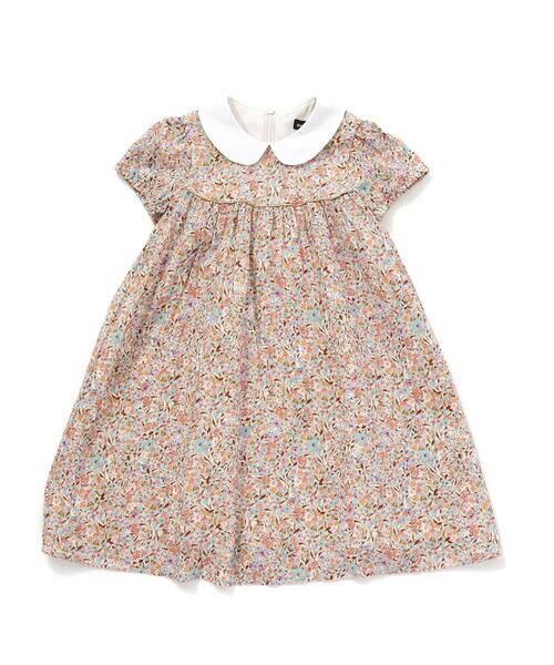 BeBe / べべ ミニ丈・ひざ丈ワンピース | 【DEVEAUX】【日本製】小花柄ラメドビー丸襟ワンピース(90~140cm) | 詳細5