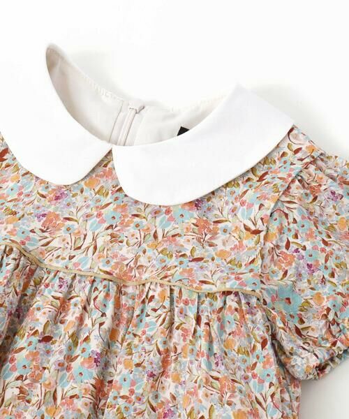 BeBe / べべ ミニ丈・ひざ丈ワンピース | 【DEVEAUX】【日本製】小花柄ラメドビー丸襟ワンピース(90~140cm) | 詳細7