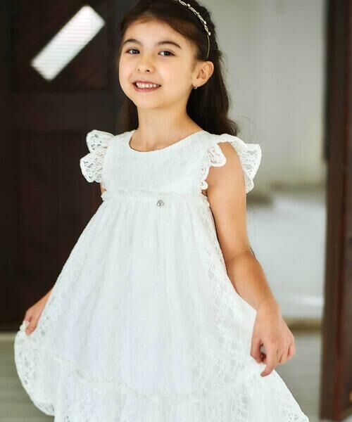 BeBe / べべ ドレス | 【パニエ付】【日本製】ラッセルレースギャザードレス(100~140cm) | 詳細4