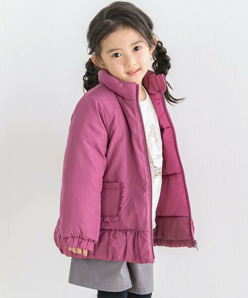 BeBe / べべ アウター | スタンドカラーフリル中綿コート(90~150cm) | 詳細3