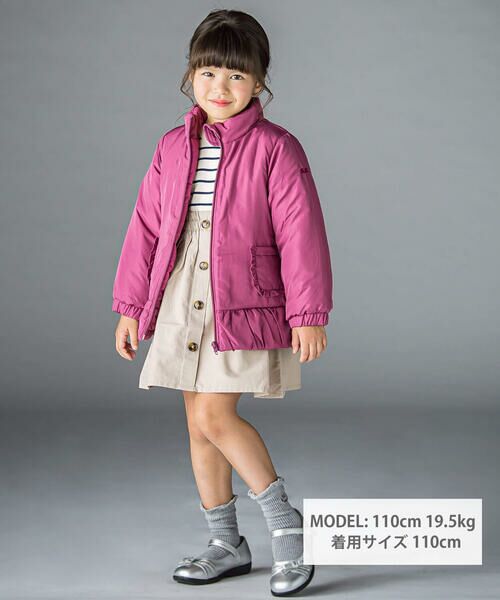 BeBe / べべ アウター | スタンドカラーフリル中綿コート(90~150cm) | 詳細4