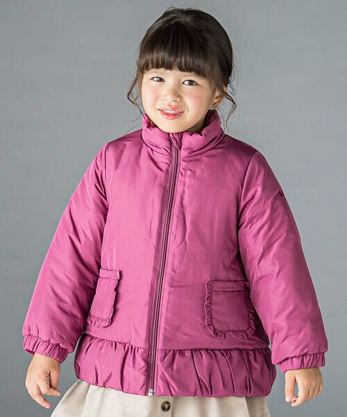 BeBe / べべ アウター | スタンドカラーフリル中綿コート(90~150cm) | 詳細5