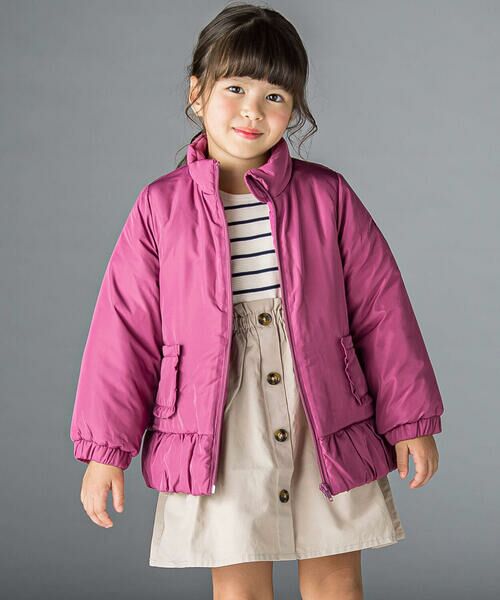 BeBe / べべ アウター | スタンドカラーフリル中綿コート(90~150cm) | 詳細7