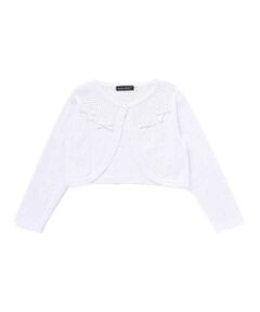 BeBe / べべ カーディガン・ボレロ | 変わり編みリボンモチーフコットンニットボレロ(90~150cm)