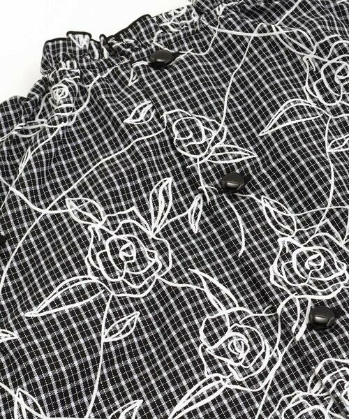 BeBe / べべ シャツ・ブラウス | 【お揃い】先染めチェックローズプリントフリルブラウス(90~160cm) | 詳細14