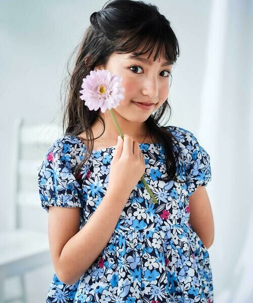 BeBe / べべ シャツ・ブラウス | 【お揃い】ドビーフラワーガーデンプリントパフスリーブブラウス(100~140cm) | 詳細3