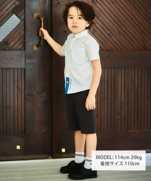 BeBe / べべ シャツ・ブラウス | ポイント配色オックス半袖レギュラーシャツ(90~140cm) | 詳細1