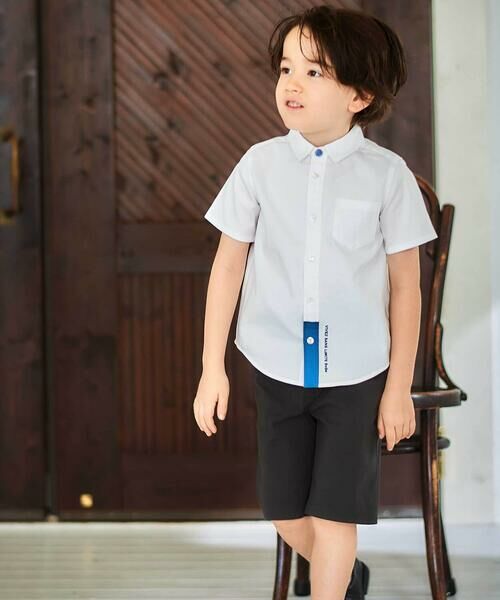 BeBe / べべ シャツ・ブラウス | ポイント配色オックス半袖レギュラーシャツ(90~140cm) | 詳細2