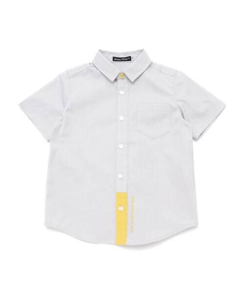 BeBe/べべ ポイント配色オックス半袖レギュラーシャツ(90~140cm) グレー 120cm BeBe/べべ ポイント配色オックス半袖レギュラーシャツ(90~140cm) グレー 120cm