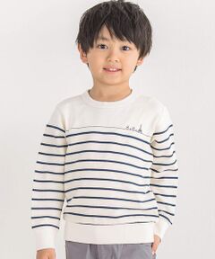 BeBe / べべ スウェット | 肩抜きボーダーマリントレーナー(90~150cm)