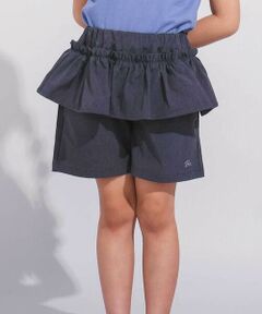 BeBe / べべ ショート・ハーフ・半端丈パンツ | シャンブレーペプラムフリルショートパンツ(90~160cm)